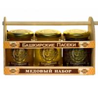 Мед набор 3*250гр ст/б цветочный/липовый/гречишный Башкирские пасеки