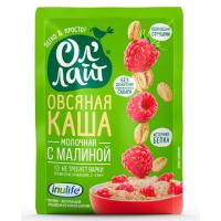 Каша овсяная Оллайт 40гр молочная с малиной