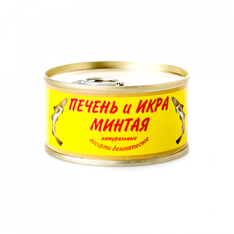Печень и икра минтая Кайтес 120гр ж/б