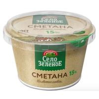 Сметана Село зеленое 180гр 15% пл/ст