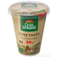 Сметана Село зеленое 300гр 20% пл/ст