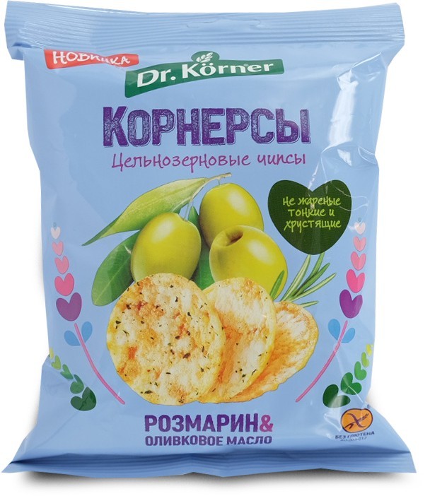Корнерсы Dr.Korner 50гр цельноз.чипсы розмарин без глютена