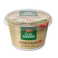 Сметана Село зеленое 180гр 20% пл/ст