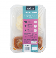 Картофельное пюре 150г+Тефтели с соусом 80/60г 