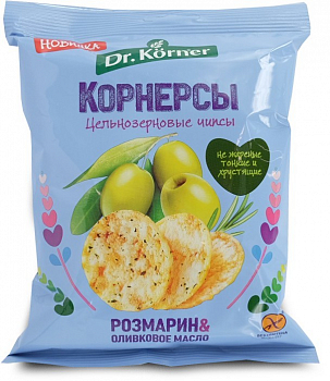 Корнерсы Dr.Korner 50гр цельноз.чипсы розмарин без глютена